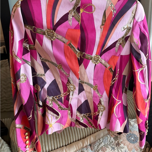 L'AGENCE Multicolor Women's Blazer with Gold Accents - Picture 4 of 5